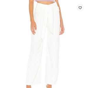Revolve White Waist tie pants